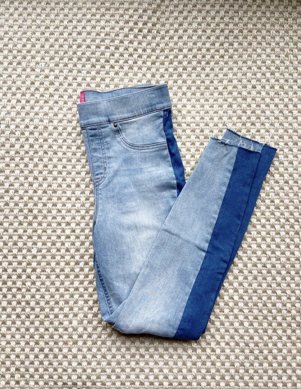 SPANX Distressed Skinny Jeans with Side Stripe Medium